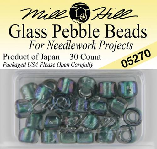 05270 бисер Mill Hill, 3/0 Bottle Green Pebble Glass Beads фото 3