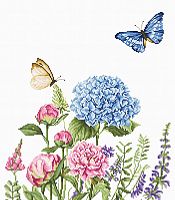 Набор для вышивки крестиком Летние цветы и бабочки, Luca-S BA2360