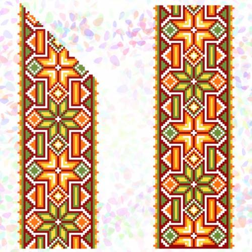 Водорозчинний флізелін із малюнком Гуцульський орнамент Confetti К-265