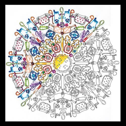 Канва для вишивання Kitchen Mandala Zenbroidery Design Works 4050