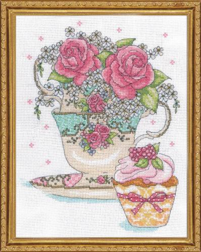 Набір для вишивки хрестиком Teacup Roses Design Works 2851